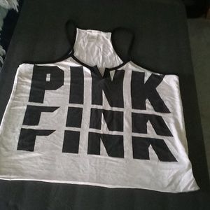 Pink pajama tank top